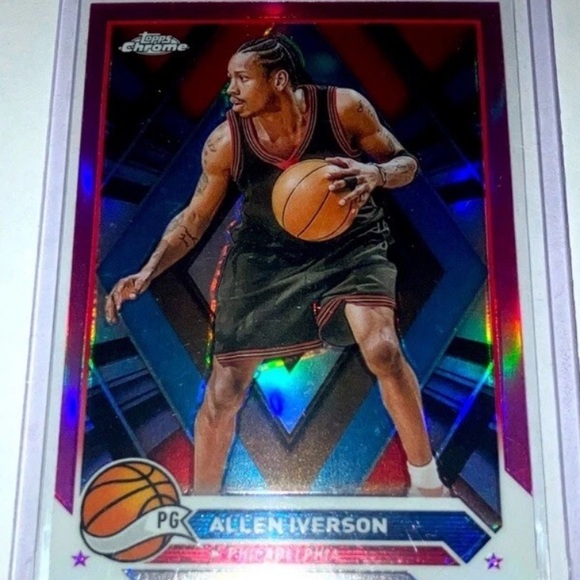 Topps Other - 2024 Topps Chrome Allen Iverson Pink Prizm Philadelphia 76ers Card Mint